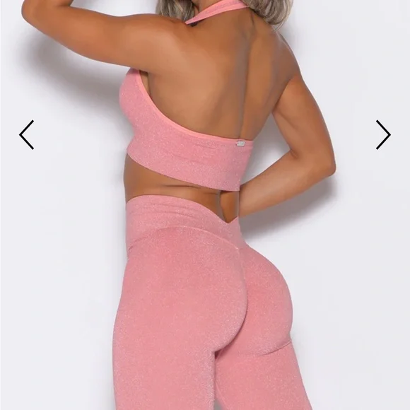Bombshell Sportswear Pink Sparkle Sports Bra and Leggings Set - Picture 2 of 9